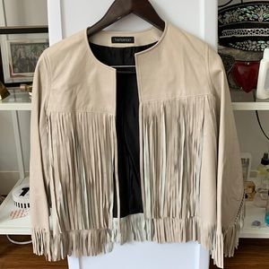 Fringe leather jacket